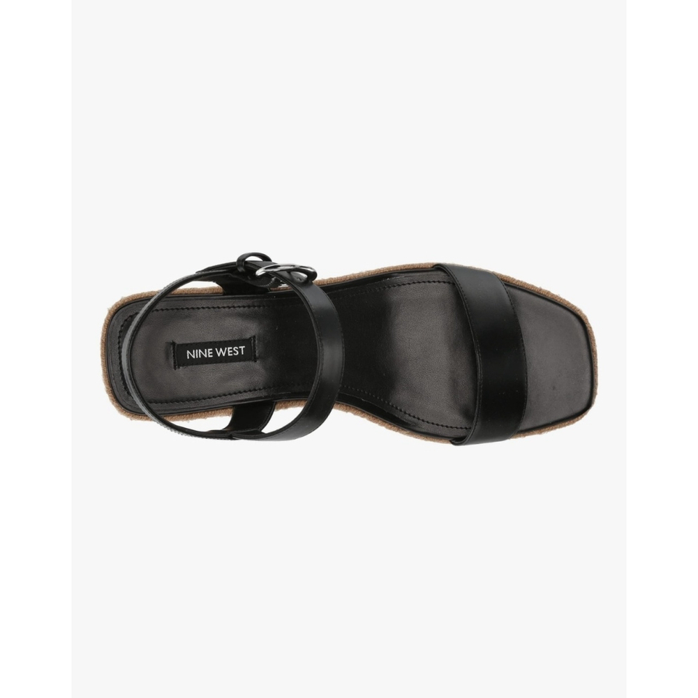 Nine West Women Classic Chunky Strap Dark Espadrille Platform Sandal BLACK 9.5 M - Picture 7 of 14